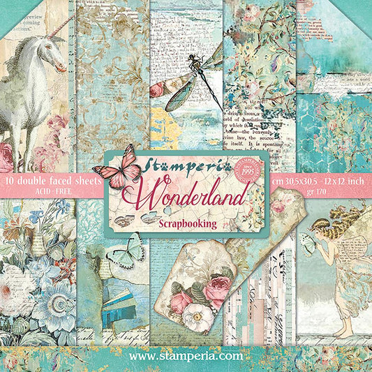 Stamperia 12x12 Double Sided Paper Pack- Wonderland