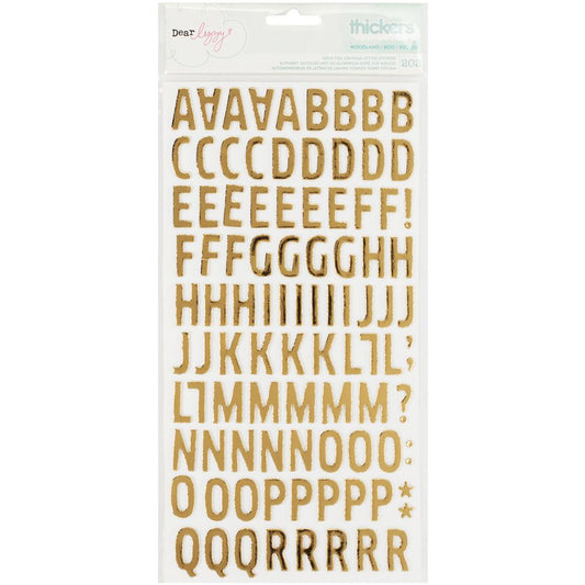 Dear Lizzy American Crafts Thickers-Letter Stickers - Woodland