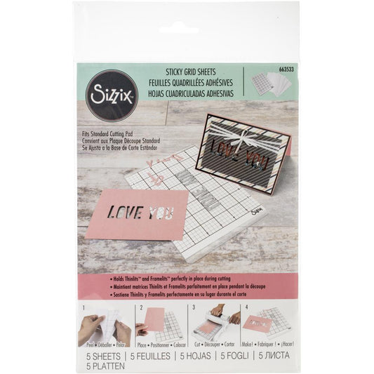 Sizzix Sticky Grid Sheets - 6"x 8 1/2"