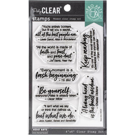 Hero Arts Poly Clear 4x6 Clear Stamp Set - Literary Quotes