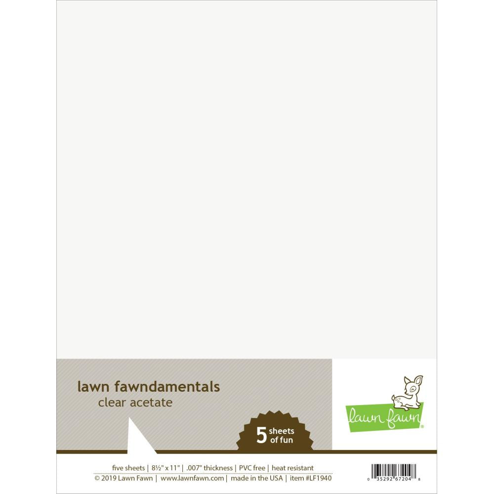 Lawn Fawn 8.5" x 11" Heat Resistant Clear Acetate Sheets - 5 Pack