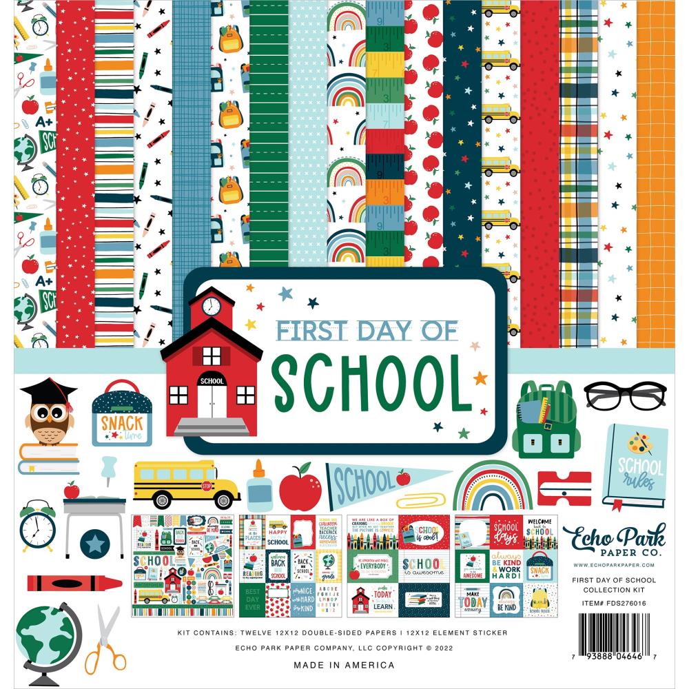 Echo Park 12x12 Double Sided Paper Pack - First Day of School