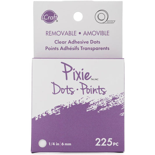 iCraft Pixie Dots Points - Removable Clear Adhesive Dots 6mm