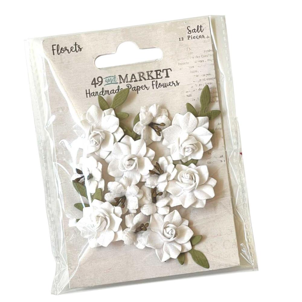 49 and Market Florets Handmade Paper Flowers- 12pcs- Salt