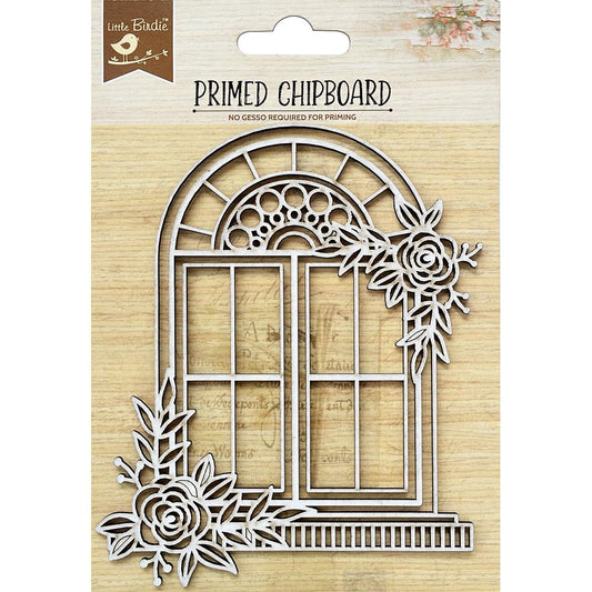 Little Birdie Laser Cut Primed Chipboard- Arch Garden Window