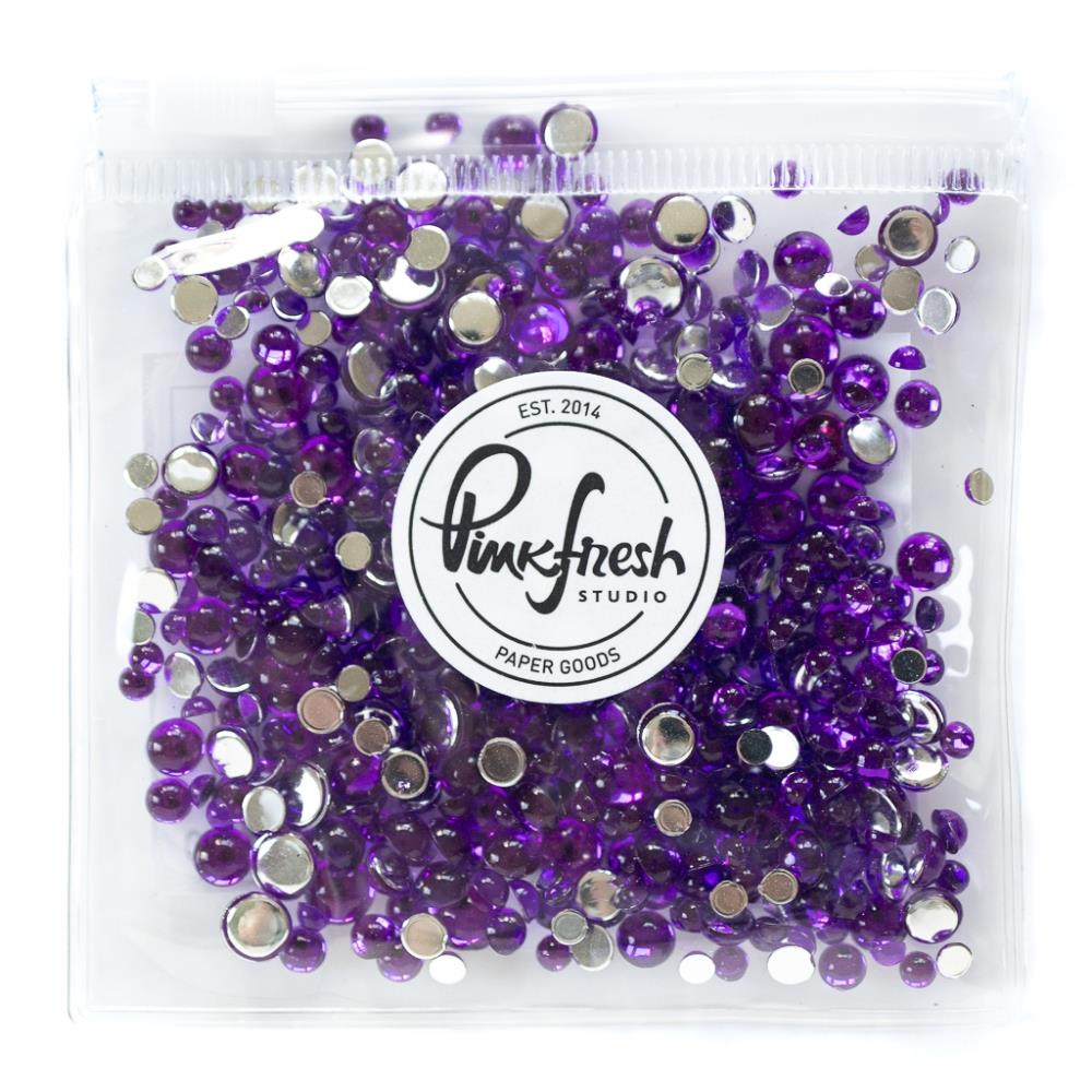 Pinkfresh Studio Essentials Embellishments - Clear Drops - Purple