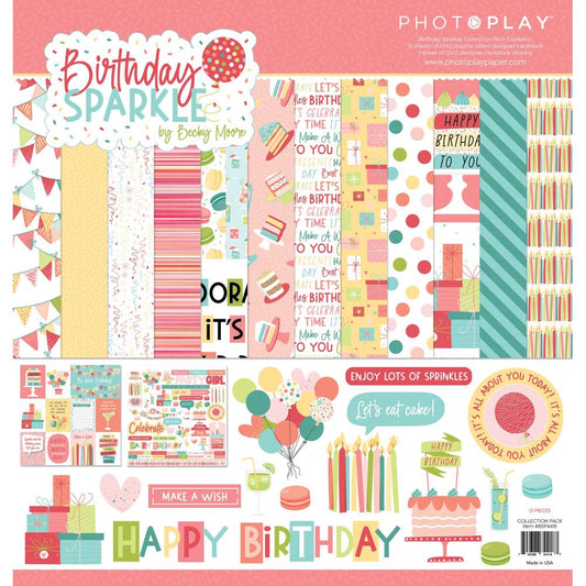 Photoplay 12x12 Double Sided Paper Pack - Birthday Sparkle by Becky Moore