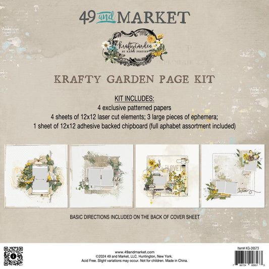 49 & Market 12x12 Double Page Scrapbook Kit - Krafty Garden Page Kit