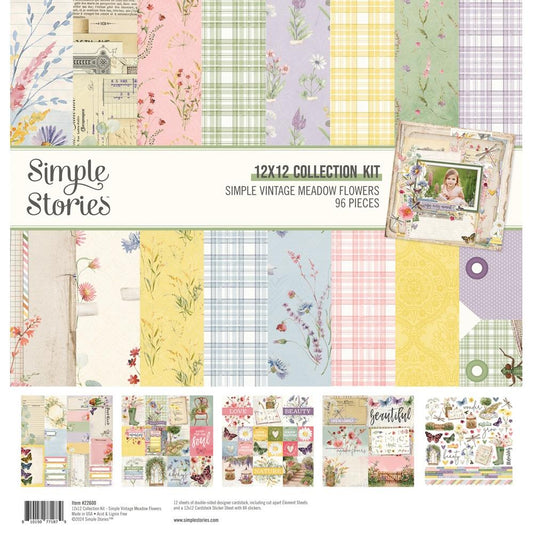 Simple Stories 12x12 Double Sided Paper Pack - Simple Vintage Meadow Flowers