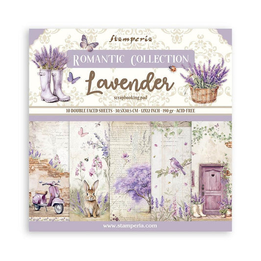 Stamperia 12x12 Double Sided Paper Pack - Romantic Collection - Lavender