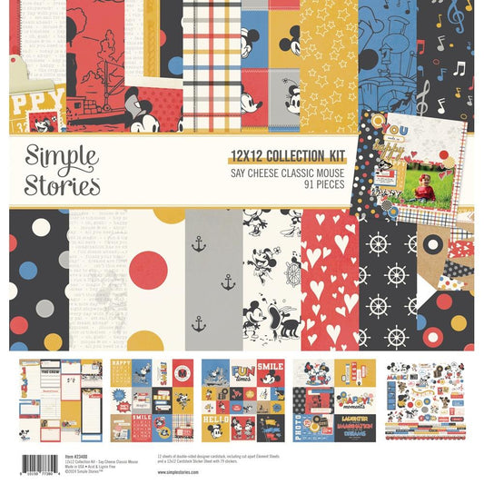 Simple Stories 12x12 Double Sided Paper Pack - Say Cheese Classic Mouse