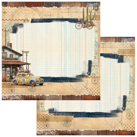 49 and Market 12x12 Double Sided Paper- Rust and Revs-Adventure