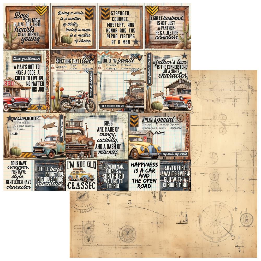 49 and Market 12x12 Double Sided Paper- Rust and Revs- Charming