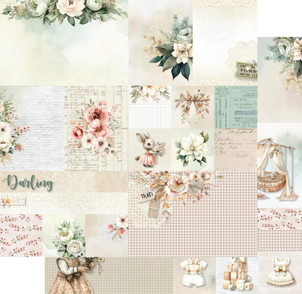 Uniquely Creative 12x12 Double Sided Paper -Hello Darling - Delicate