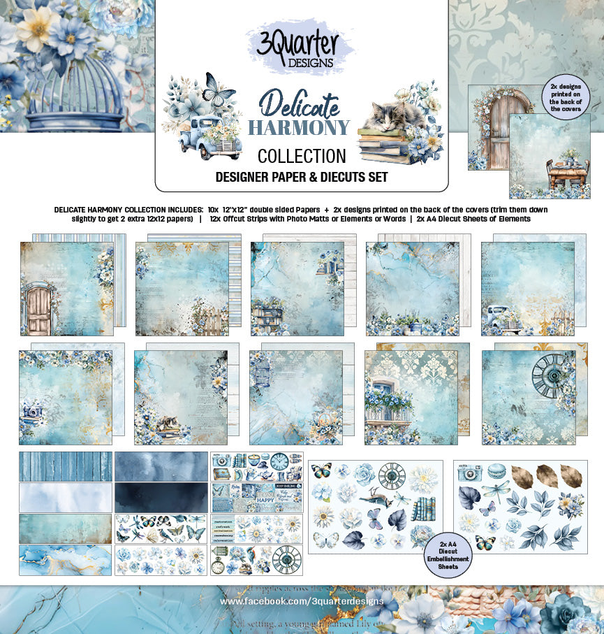 3Quarter Designs Designer Paper & Diecuts- Delicate Harmony