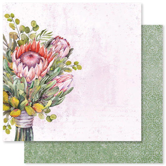 Paper Rose Studio 12x12 Double Sided Paper - Blooming Proteas A