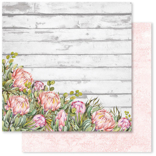 Paper Rose Studio 12x12 Double Sided Paper -Blooming Proteas C