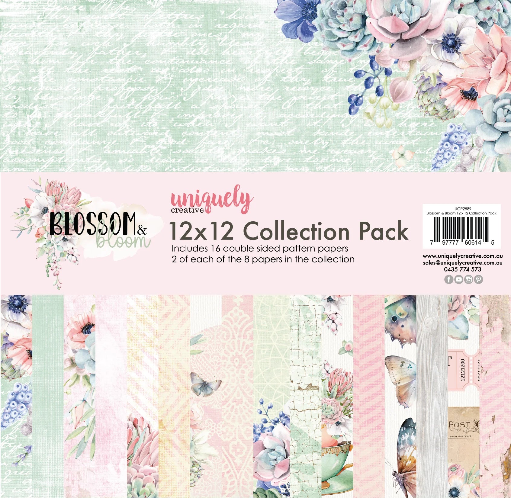 Uniquely Creative 12x12 Double Sided Paper Pack - Blossom & Bloom ...