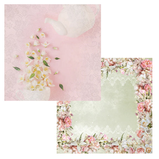 Couture Creations 12x12 Double Sided Paper - Vintage Tea Collection - 01