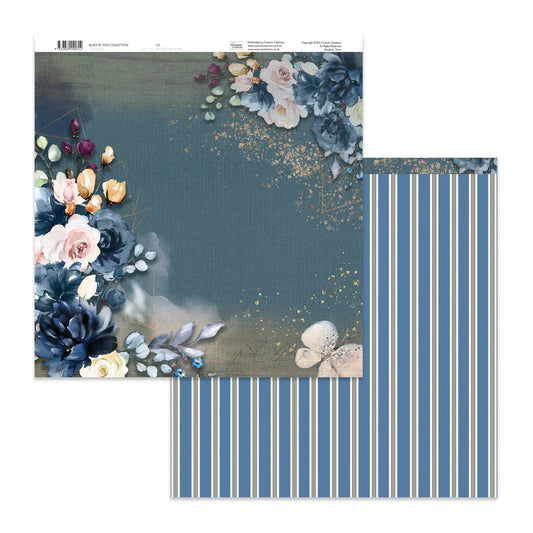 Couture Creations 12x12 Double Sided Paper - Blues by You - Sheet 3