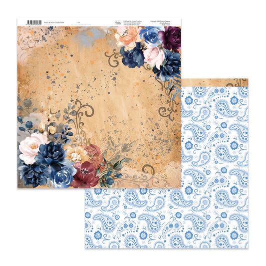 Couture Creations 12x12 Double Sided Paper- Blues By You- Sheet 4