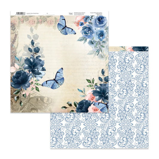 Couture Creations 12x12 Double Sided Paper - Blues By You- Sheet 5