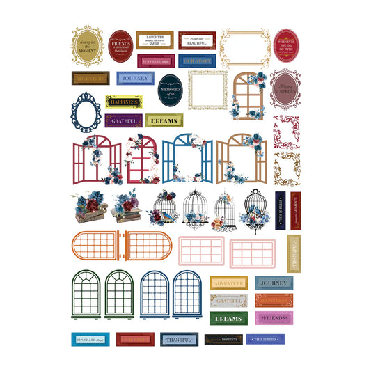 Couture Creations Ephemera Pack - Blues By You - 54pc