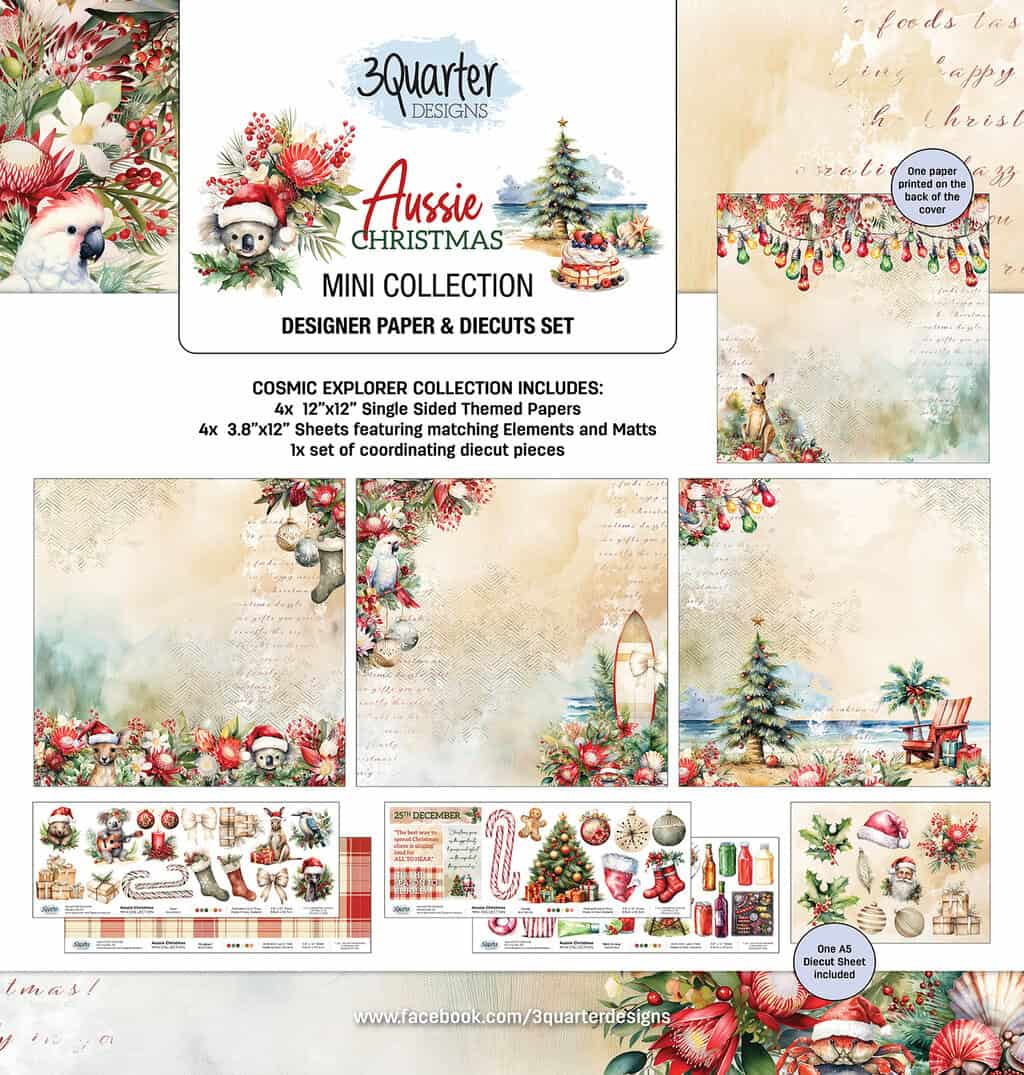 3Quarter Designs Designer Paper & Diecuts Mini Collections - Aussie Christmas