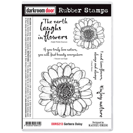 Darkroom Door Rubber Stamps - Gerbera Daisy