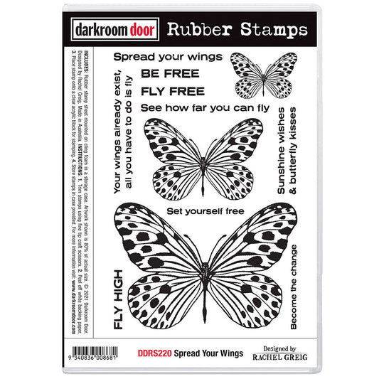 Darkroom Door Rubber Stamps - Spread Your Wings