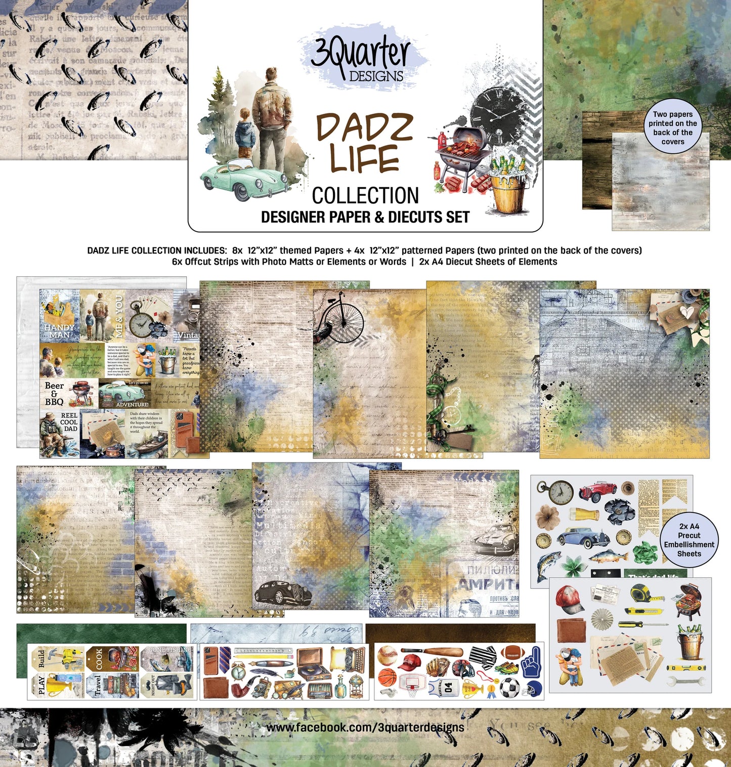 3Quarter Designs Paper & Chipboard Collections - Dadz Life