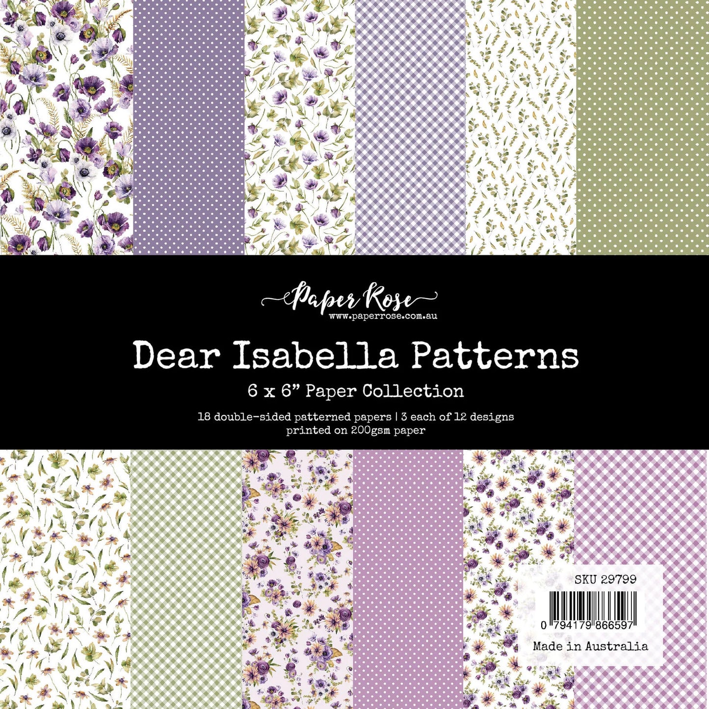 Paper Rose Studio 6x6 Paper Pad- Dear Isabella Patterns