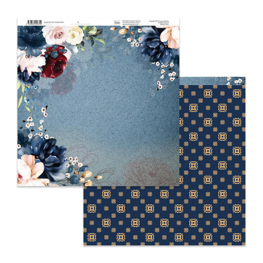 Couture Creations 12x12 Double Sided Paper - Blues By You- Sheet 7