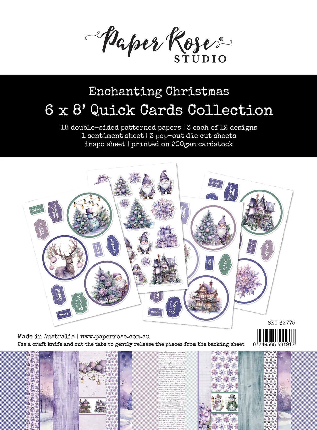 Paper Rose Studio 6"x8" Quick Cards Collection - Enchanting Christmas