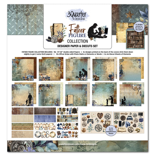 3Quarter Designs Designer Paper and Diecuts Set - Father Figure