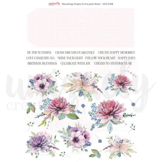 Uniquely Creative Cut a Part Sheet - Flowering Utopia