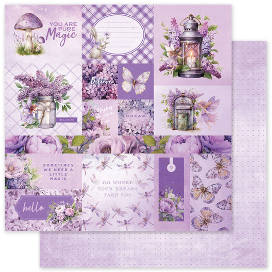 Paper Rose Studio 12x12 Double Sided Paper - Lavender & Fairies -A