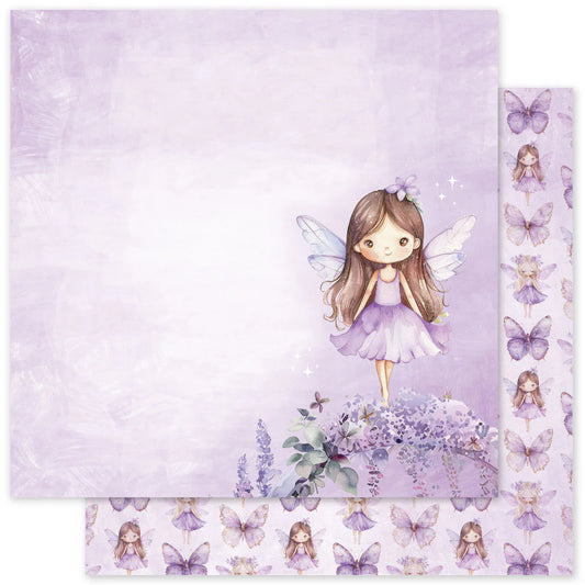 Paper Rose Studio 12x12 Double Sided Paper- Lavender & Fairies Basics- F