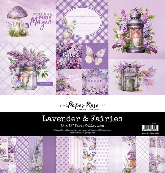 Paper Rose Studio 12x12 Double Sided Paper Pack - Lavender & Fairies