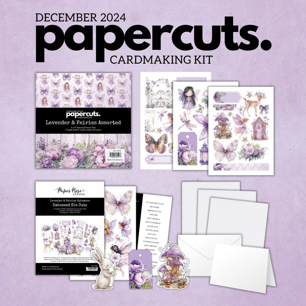 Paper Rose Studio Papercuts Cardmaking Kit - Lavender and Fairies