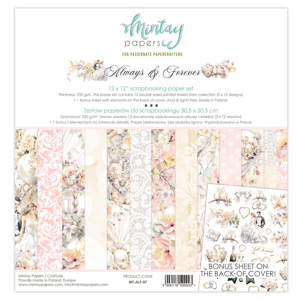 Mintay 12x12 Double Sided Paper Pack - Always and Forever