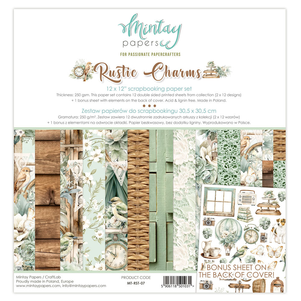 Mintay 12x12 Double Sided Paper - Rustic Charms