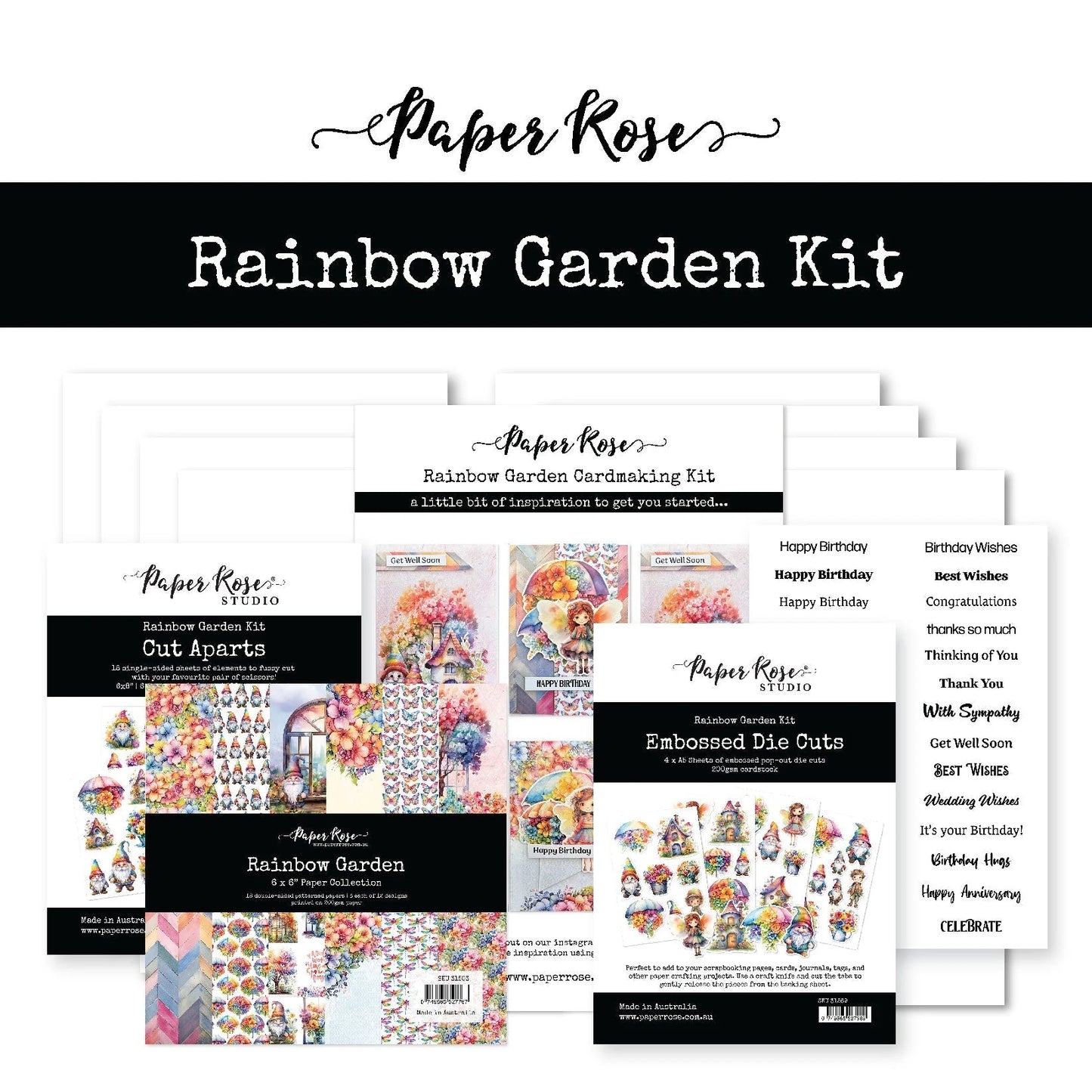 Paper Rose Studio Card Making Kit - Rainbow Garden