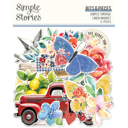 Simple Stories Ephemera Pack - Simple Vintage Linen Market Bits & Pieces