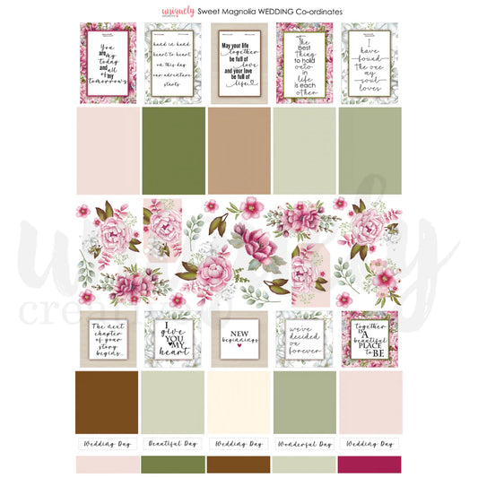 Uniquely Creative Cut-a-Part Sheet - Sweet Magnolia WEDDING Co-ordinates