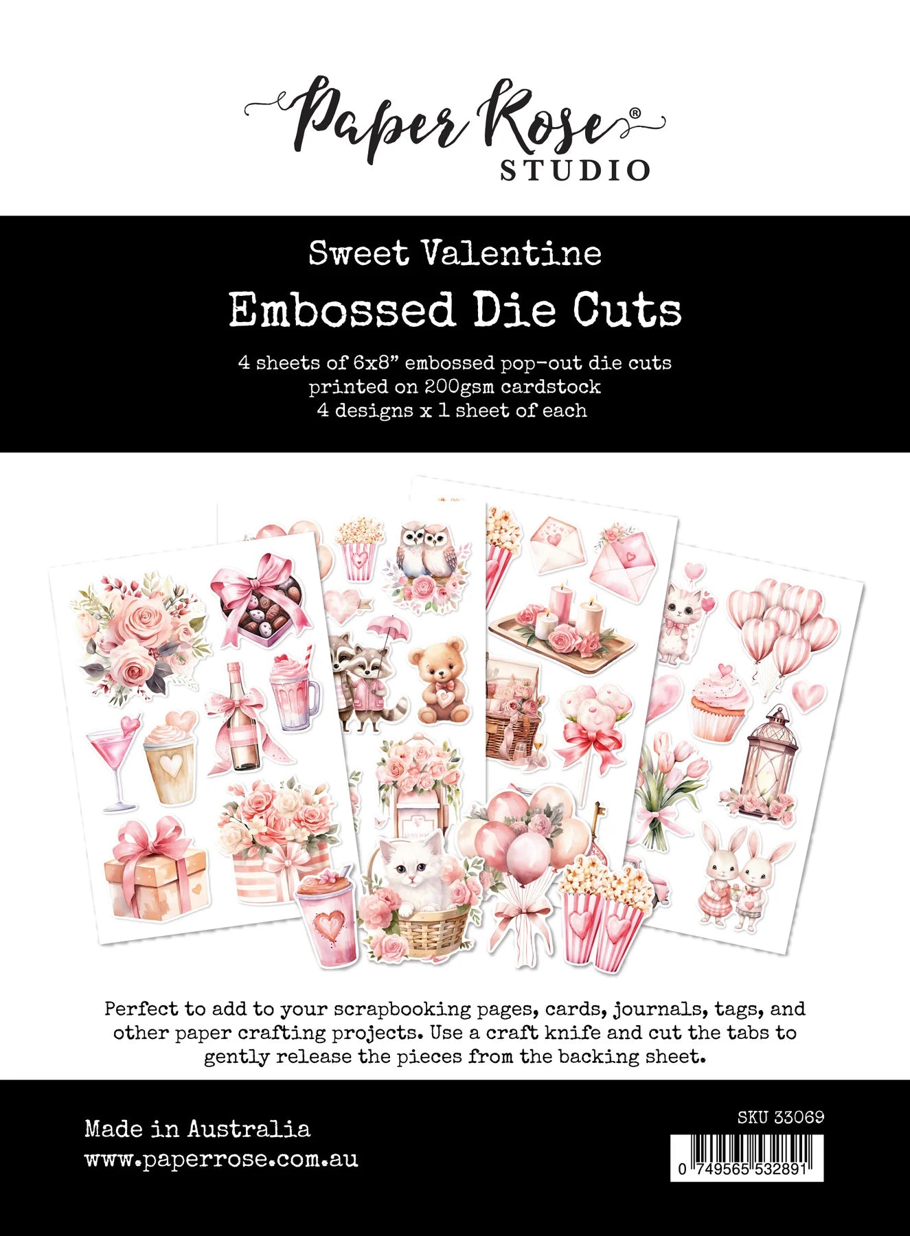 Paper Rose Studio Embossed Die Cuts - Sweet Valentine