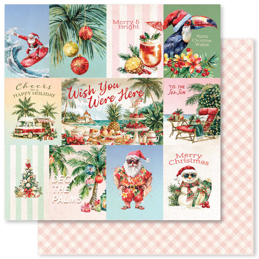 Paper Rose Studio 12x12 Double Sided Paper- Tropical Christmas- Sheet A