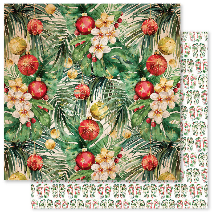 Paper Rose Studio 12x12 Double Sided Paper- Tropical Christmas- Sheet B