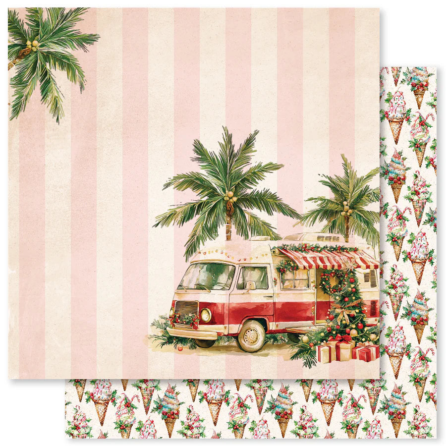 Paper Rose Studio 12x12 Double Sided Paper - Tropical Christmas - Sheet F