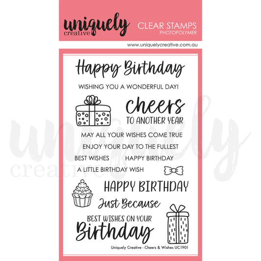 Uniquely Creative Clear Photopolymer Stamp - Cheers & Wishes